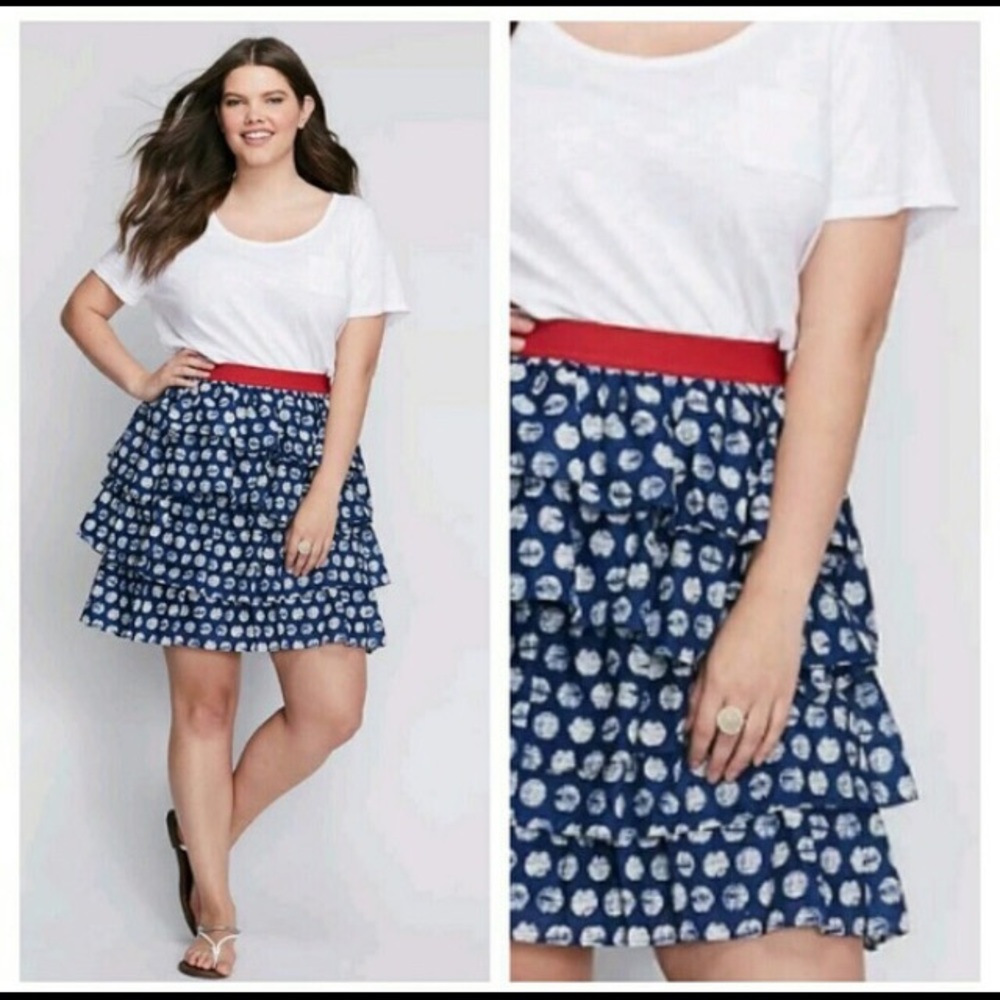 NWT Patriotic Ruffle Skirt w/ Elastic Waist